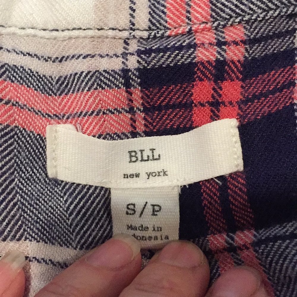 Beach Lunch Lounge button down plaid soft rayon